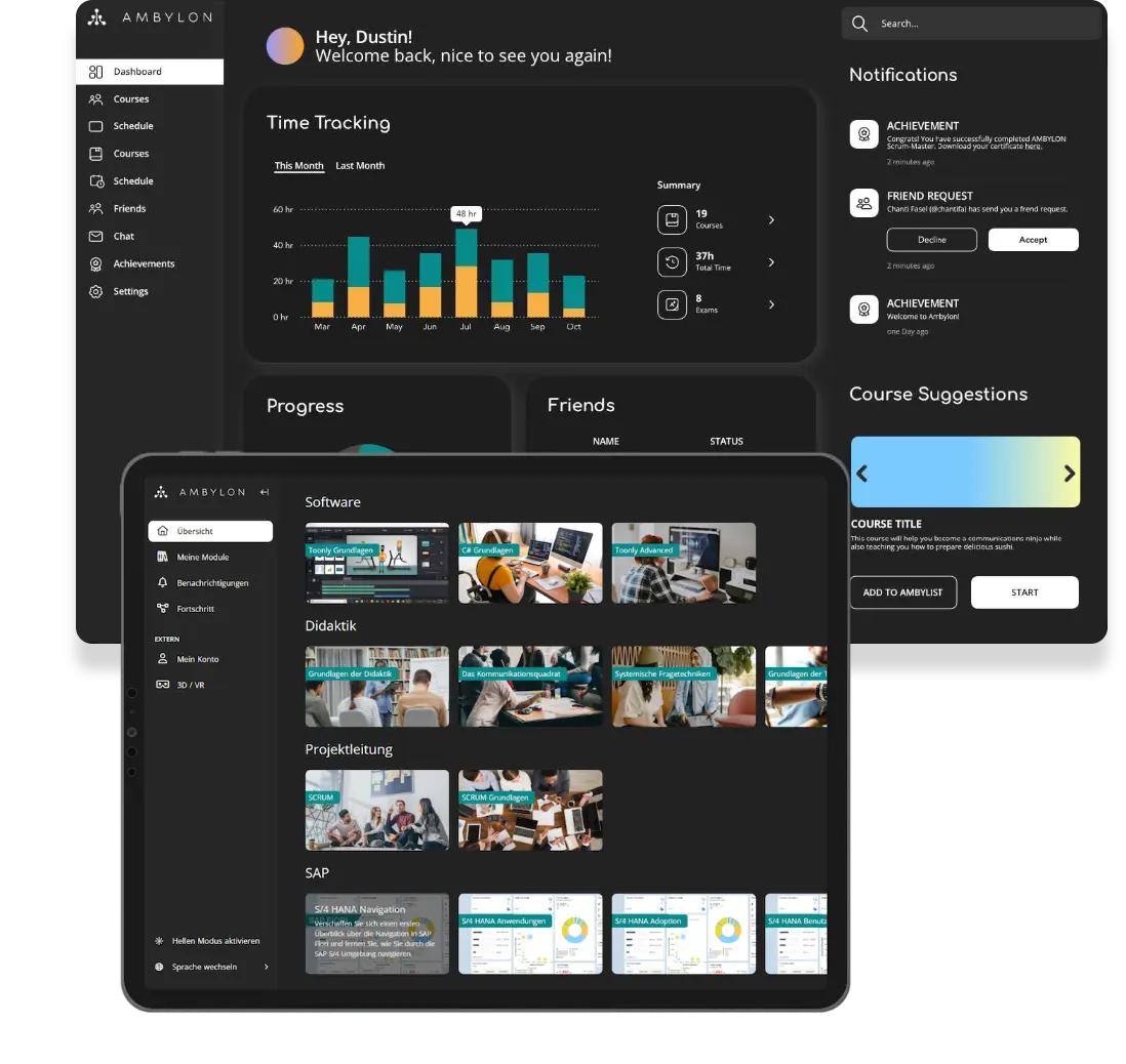 Presentational image - A mockup of the Ambylon 2D platform