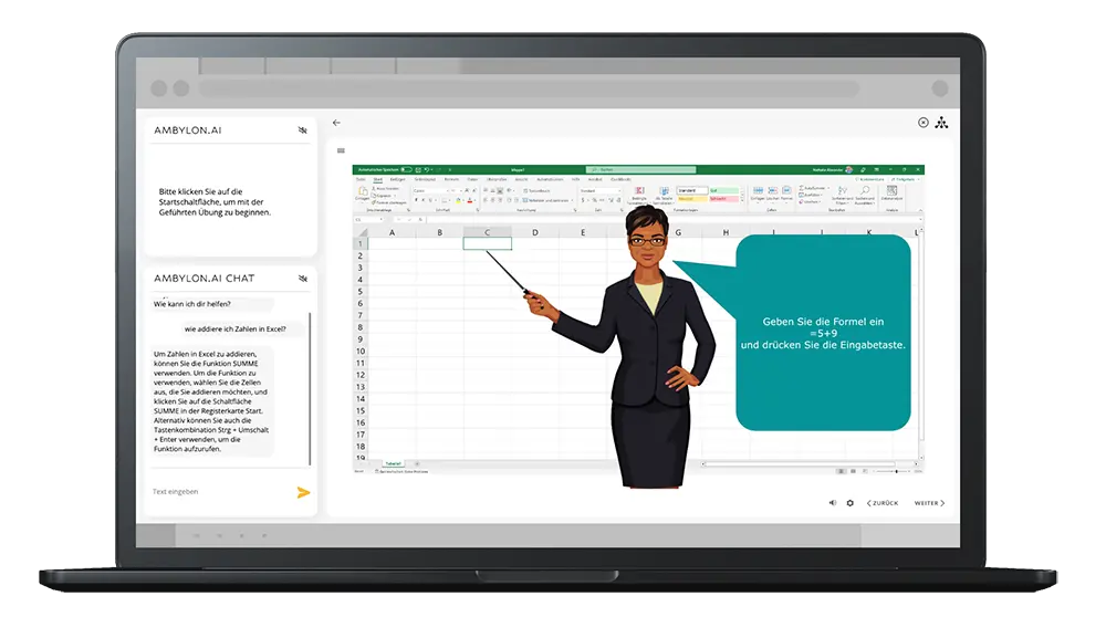 Presentational image - Image of the course being taught interactively with the AMBYLON' SCORM platform